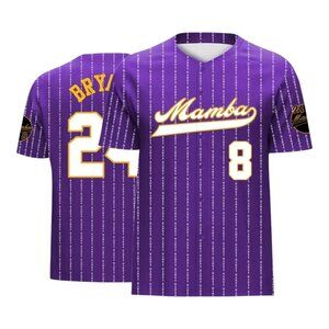Kobe Bryant Mamba Los Angeles Lakers / Dodgers Baseball Jersey Stitched Purple